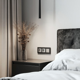 Рамка из поликарбоната на 3 поста Slab черный софт