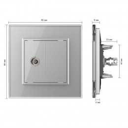 ТВ-розетка LIVOLO серая VL-C791V-15