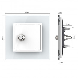 Спутниковая SAT-розетка LIVOLO белая VL-C791ST-11