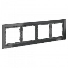 Рамка стеклянная VOLTUM S70 на 4 поста, (графит, стекло) VLS110407