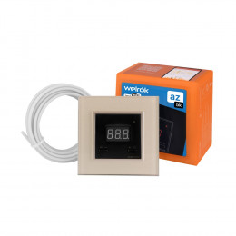 Терморегулятор Welrok AZ Wi-Fi для рамки LIVOLO с электронным управлением, датчик пола 3 м, цвет черный с жемчужной рамкой