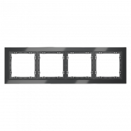 Рамка стеклянная VOLTUM S70 на 4 поста, (графит, стекло) VLS110407