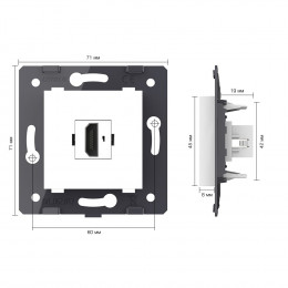Розетка 1 пост HDMI 2.0 Livolo, цвет белый (механизм) VL-FCHD-2WP