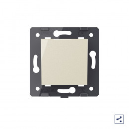 Одноклавишный простой и проходной механический выключатель Livolo, цвет жемчужный (механизм), VL-C7-K1S-14