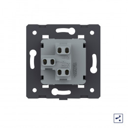 Одноклавишный простой и проходной механический выключатель Livolo, цвет жемчужный (механизм), VL-C7-K1S-14