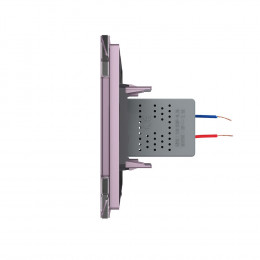 Розетка с двумя USB type-A, блоком питания 5В 2.1А Livolo, 1 пост, цвет розовый