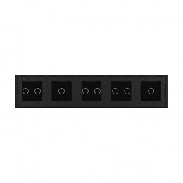 Панель для пяти сенсорных выключателей Livolo, 8 клавиш (1+2+2+1+2), цвет черный, стекло