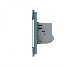 Сенсорный выключатель Livolo 3 клавиши (2-1), 2 поста, цвет зеленый
