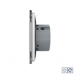 Одноклавишный сенсорный импульсный выключатель Livolo Quadro сухой контакт, 1 пост, цвет серый