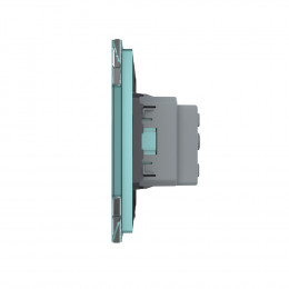 Розетка электрическая 16A Livolo, 1 пост, цвет зеленый