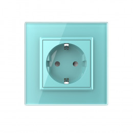 Розетка электрическая 16A Livolo, 1 пост, цвет зеленый