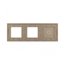 Панель для сенсорного выключателя и двух розеток Livolo, 1 клавиша, цвет золотой, стекло