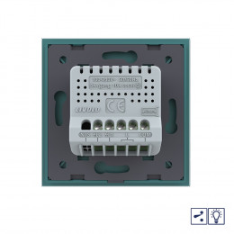 Двухклавишный проходной/перекрестный сенсорный диммер Livolo, 1 пост, цвет зеленый