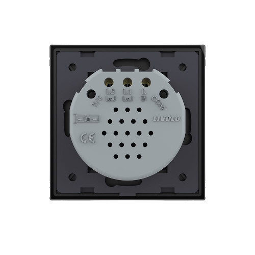 Купить Сенсорный выключатель Livolo Quadro 2 клавиши 1 пост Черный VL-Q702-12 в rum24.ru фото: 4