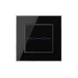 Сенсорный выключатель Livolo Quadro 2 клавиши 1 пост Черный VL-Q702-12