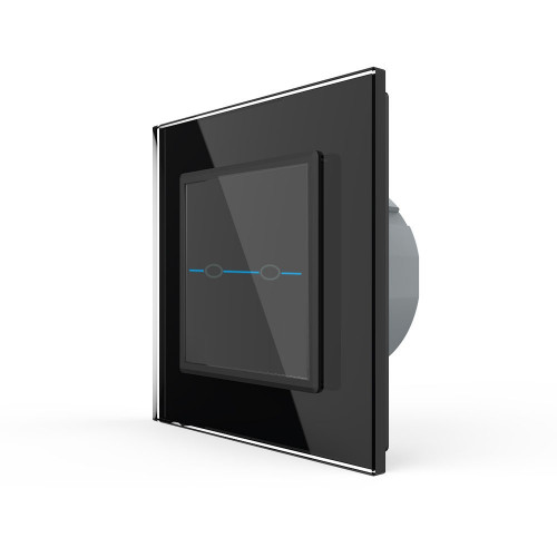 Купить Сенсорный выключатель Livolo Quadro 2 клавиши 1 пост Черный VL-Q702-12 в rum24.ru