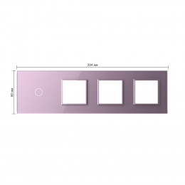 Панель для сенсорного выключателя и 3-х розеток Livolo, 1 клавиша, цвет розовый, стекло