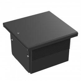 Настольный встраиваемый розеточный блок, сдвижная крышка, 2 мод. (1 мод. 45х45), черный DDSB2SCAB