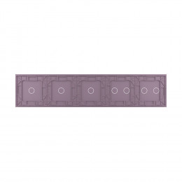 Панель для пяти сенсорных выключателей Livolo, 7 клавиш (2+2+1+1+1), цвет розовый, стекло