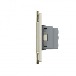 Розетка электрическая 16A Livolo, 2 поста, цвет жемчужный