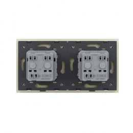 Розетка электрическая 16A Livolo, 2 поста, цвет жемчужный