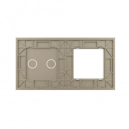 Панель для розетки и сенсорного выключателя Livolo, 2 клавиши, цвет шампань, стекло