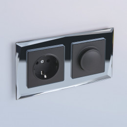 Рамка из стекла на 2 поста Diamant черный