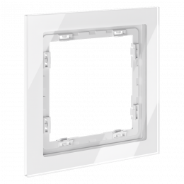 Рамка стеклянная VOLTUM S70 на 1 пост, (белый, стекло) VLS110101