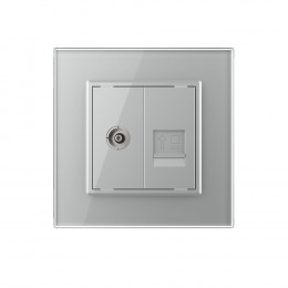 Розетка ТВ-Компьютер LIVOLO серая VL-C791VC-15