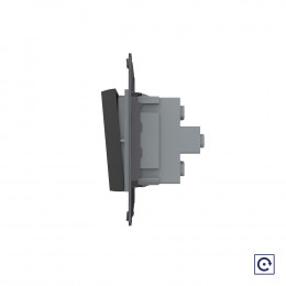 Двухклавишная механическая кнопка (звонок) Livolo, цвет черный (механизм), VL-C7-K2H-12