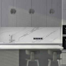 Рамка из поликарбоната на 5 постов Slab серебро софт