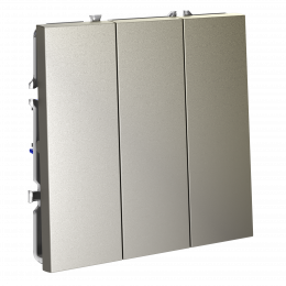 Выключатель встраиваемый VOLTUM S70 трехклавишный (шелк) VLS030104