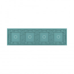 Панель для четырех сенсорных выключателей Livolo, 4 клавиши (1+1+1+1), цвет зеленый, стекло