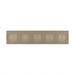 Панель для пяти сенсорных выключателей Livolo, 9 клавиш (2+2+2+1+2), цвет золотой, стекло