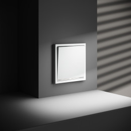 Проходной переключатель встраиваемый VOLTUM S70 одноклавишный с подсветкой (белый матовый) VLS010402