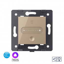 Одноклавишный проходной умный сенсорный адаптивный диммер слайдер Livolo EC, цвет золотой (механизм)