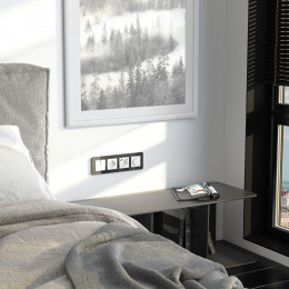 Рамка из стекла на 4 поста Elite чёрный W0042448