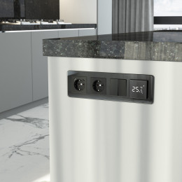 Рамка из стекла на 4 поста Elite чёрный W0042448