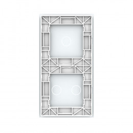 Панель вертикальная для двух сенсорных выключателей Livolo, 3 клавиши (1+2), цвет белый, стекло