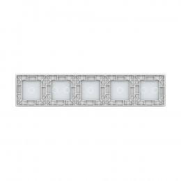 Панель для пяти сенсорных выключателей Livolo, 7 клавиш (2+1+1+2+1), цвет белый, стекло