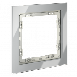 Рамка стеклянная VOLTUM S70 на 1 пост, (сталь, стекло) VLS110105