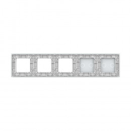 Панель для 2-х сенсорных выключателей и 3-х розеток Livolo, 4 клавиши (2+2), цвет белый, стекло