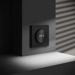 Терморегулятор электронный VOLTUM S70 с индикацией и датчиком, для теплого пола, (черный матовый) VLS070108