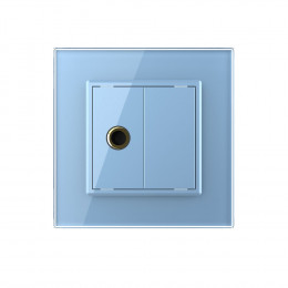 Розетка микрофон TRS 6.3 JACK одинарная Livolo, 1 пост, цвет синий