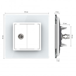 Розетка телевизионная одинарная Livolo, 1 пост, цвет белый VL-C791V-11