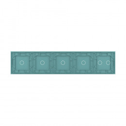 Панель для пяти сенсорных выключателей Livolo, 6 клавиш (2+1+1+1+1), цвет зеленый, стекло