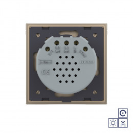 Двухклавишная радиоуправляемая сенсорная кнопка Livolo сухой контакт, 1 пост, Золотой