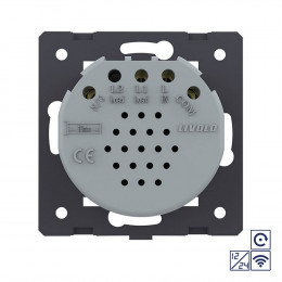 Одноклавишная сенсорная кнопка Livolo Quadro 12/24В с функцией радиоуправления, цвет черный (механизм)