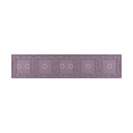 Панель для пяти сенсорных выключателей Livolo, 7 клавиш (1+1+2+1+2), цвет розовый, стекло