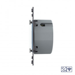 Двухклавишный сенсорный выключатель Livolo Quadro 12/24В с функцией радиоуправления, цвет белый (механизм) VL-Q7-02CR-11